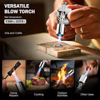 RAVS Butane Torch Lighter, Refillable Cooking Torch with Safety Lock and Adjustable Flame, Creme Brulee Torch for Baking, BBQ, White Mini Torch for Cooking, Gifts for Women, Butane Gas Not Included