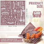 Outus 600 Pcs 12 x 12 Inch Deli Wax Paper Sheets Grease Resistant Tray Basket Liners Newsprint Paper Water and Grease Proof Sandwich Wrapping Square Hot Dog Wrappers for Food Baking (Coffee Color)