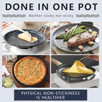 Nonstick Crepe Pan, 11Inch Granite Coating Dosa Pan Pancake Flat Skillet Tawa Griddle, 4 Pcs Kitchen Pancake Grill Pans Set, Fry Pans for All Stoves (11 Inch)