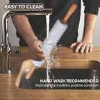 Nonstick Marble Rolling Pin with Wooden Handles and Wooden Resting Base-Ideal for Dough-Pastry Bread Tortillas and Pizza-Essential Baking and Kitchen Tool