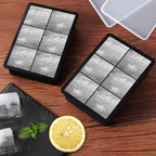 Ice Cube Trays Silicone,2 Pack Large Square Ice Cube Molds with Removable Lids,Stackable Big Ice Trays for Freezer,Ice Maker Reusable and BPA Free for Whiskey, Cocktail, Chilled Drink