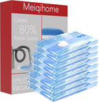 Vacuum Storage Bags 8 Combo (3 Jumbo/3Large/2 Medium), Space Saver Sealer Bags,Plastic Packaging Bags, Airtight Compression Bags for Clothes, Pillows, Comforters, Blankets, Bedding