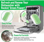 Rockin' Green Dishwasher Cleaner Tablets (24 Pack) - Septic Safe Dishwasher Cleaning Tablets Dishwasher Cleaner and Deodorizer Dishwashers Tablet Remove Build Up with Citric Acid (Sweet Child O'Lime)