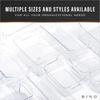 BINO | Plastic Organizer Bins, Small - 4 Pack | The SOHO Collection | Multi-Use Plastic Bin | Pantry & Freezer Organizer Bin | Storage Containers | Bins for Home & Kitchen Org