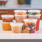 EDI [16 OZ, 25 Sets] Plastic Deli Food Storage Containers with Airtight Lids | Microwave-, Freezer-, Dishwasher-Safe | BPA Free | Heavy-Duty | Meal Prep | Leakproof | Recyclable