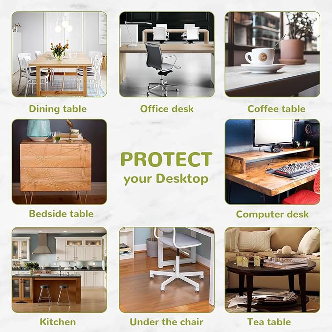 12 x 48 Inch Clear Table Cover Protectors - 1.5mm Thick Plastic Table Cover, Vinyl protectors - Desk Mat and Pad