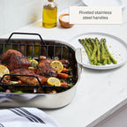 All-Clad Specialty Stainless Steel Roaster and Nonstick Rack 16x13x5 Inch Oven Broiler Safe 600F Roaster Pan, Pots and Pans, Bakeware, Turkey, Silver