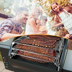 21" 3-Tier Foldable Sliding Jerky Racks for Traeger, Pit Boss, GMG, Camp Chef and More Smoker Grills, 830"² Cooking Space Expansion Accessory for Barrel Pellet Grills