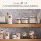 MACKENZIE-CHILDS Rosy Check Kitchen Canister, Decorative Pink-and-White Glass Storage Jar with Lid, Medium