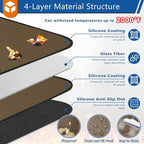 Round Under Grill Mat for Outdoor Grill, 36 Inch Anti-Slip BBQ Floor Mats, Easy to Clean Reusable Fireproof Grill Pad, Oil-Proof Waterproof Protector for Deck Fireplace Pit Mat Brown