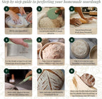 Banneton Bread Proofing Basket Set: Sourdough Starter Kit - 9 inch Round Rattan bowl, Scoring lame, dough scraper, bread bag, Sourdough Bread Baking Supplies Tools - Baking gift set