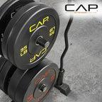 CAP Barbell 2-Inch Olympic Bumper Plate Weight Set with 6 Post Rack | 100-370 lbs | Multiple Options