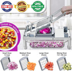 Stainless steel Vegetable Chopper, Veggie Chopper With 10 Blades, Onion Dicer with Container, Food Cutter & Grater Mandoline Slicer