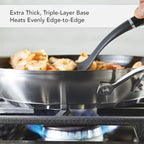 KitchenAid 71010 3-Ply Base Brushed Stainless Steel Nonstick Frying Pan/Fry Pan/Skillet, 12 Inch