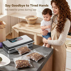 95Kpa Powerful Vacuum Sealer for Food, 10-in-1 Vacuum Sealer Machine with Easy Handle, Built-in Cutter and Roll Storage, Digital Countdown Display & Premium Stainless Steel for Long-Lasting Freshness