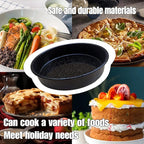 3-Pack Enamel Roasting Pan Set Round Deep Baking Pans Oven Trays10"/12"/14" Cake Pans High Performance Non-Toxic Pizza Pan Cookie Baking Sheets Oven Trays For Cooking Merry Christmas Gift for Mom