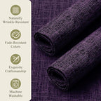 KXN Placemats Set of 8, Dual-Layer Thickened Faux Linen Table Mats, Heat Resistant & Wrinkle-Free, Machine Washable Cloth Place Mats for Kitchen Dining Indoor Outdoor (Purple)