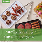 Tovolo Prep & Serve BBQ Trays Pack of 2 (Large - Black/White) - Serving Trays for Kitchen, Grill, Meal Prep, Smoker, Griddle, Barbeque, & More/BPA-Free & Dishwasher-Safe