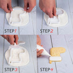 Flycalf Christmas Cookie Cutters for Kids Baking with Stamper Stencil 3D Cake Decorating Pastry Kitchen Mold Supplies Christmas Shapes Holiday Birthday Party Biscuit Fondant Tools
