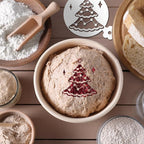 Christmas Coffee Cookie Stencils - 25 Pcs Reusable Small Latte Art Coffee Cookie Bread Baking Template Stencils, Snowman Holy Wreath Bow Gingerbread Template