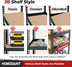 HOMEDANT 5 Tier Laminated Boltless Heavy Duty Garage Storage Adjustable Wide Size Metal Shelving Unit Utility Rack Shelves Organization Multipurpose Shelf Shed Warehouse 47.7"W x 24.1"D x 71.3"H 2Pack