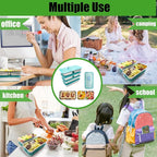 Stainless Steel Snack Containers with Lids - condiment containers with lids, reusable double compartment snack containers, Grab and Go Snack Containers Dishwasher Safe for School, Work, travel