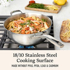 Premier Stainless Steel 4.5-Qt Chef's Pan with Lid