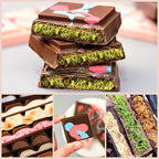 Silicone Chocolate Bar Molds, 2 Packs Square Chocolate Mold Non Stick for Dubai Pistachio Knafeh Thick Stuffed Candy, Break Apart 6 Cavities Deep Chocolate Molds