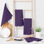 Homaxy 100% Cotton Waffle Weave Kitchen Dish Towels, Ultra Soft Absorbent Quick Drying Cleaning Towel, 13 x 28 Inches, 12-Pack, Eggplant