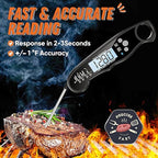 Digital Meat Thermometer, Waterproof Instant Read Food Thermometer for Cooking and Grilling, Kitchen Gadgets, Accessories with Backlight & Calibration for Candy, BBQ Grill, Liquids, Beef, Turkey…