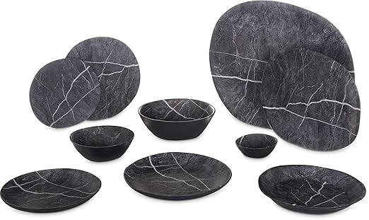 Carlisle FoodService Products Ridge Reusable Plastic Bowl for Home and Restaurant, Melamine, 52 Ounces, Soapstone, (Pack of 12)