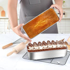 LIANYU Stainless Steel Loaf Pans Set of 4 for Baking Bread, 1 Large (12x5 Inch) & 3 Medium (9x5 Inch) Bread Pans, Ideal for Lasagna, Meat, Cake, Brownies, Durable & Non Toxic, Oven & Dishwasher Safe
