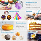 Gawren-H&E Cake Decorating Kit, 678pcs Cake Decorating Supplies Tools Kit with Cake Carrier,Rotating Turntable,Piping Bags and 74 Tips set,Cake Pan Set,Cake Baking Supplies for Beginners/Professional