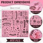 Outus 600 Pcs 12 x 12 Inch Deli Wax Paper Sheets Grease Resistant Tray Basket Liners Newsprint Paper Water and Grease Proof Sandwich Wrapping Square Hot Dog Wrappers for Food Baking (Pink,Black)