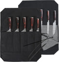 Denifiter Knife Cases Organizer-Durable Waxed Canvas With Cut Resistant Lining -knife Roll 5 Pockets (Black-One)