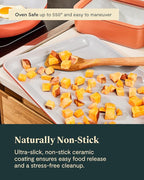 Caraway Non-Stick Ceramic Baking Sheet - Naturally Slick Ceramic Coating - Non-Toxic, PTFE & PFOA Free - Perfect for Baking, Roasting, and More - Medium (15" x 10") - Gray