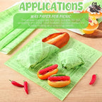 Outus 600 Pcs 12 x 12 Inch Deli Wax Paper Sheets Grease Resistant Tray Basket Liners Newsprint Paper Water and Grease Proof Sandwich Wrapping Square Hot Dog Wrappers for Food Baking (Light Green)