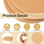 16 Pack Thick Cork Trivets - 8 Inch Heat Resistant Multifunctional Cork Board Hot Pads for Table & Countertop
