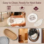 Banneton Bread Proofing Basket – Sourdough Starter Kit with 9" Round & 10" Oval Cotton Rope Baskets, Liners & Covers sourdough Bread Proofing Supplies, Baking Bread Bowl for Proofing