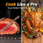 Smart Wireless Meat Thermometer,Digital Cooking Thermometer with Dual High-Accuracy Sensors,Ceramic Heat-Resistant Probe, Instant Read LCD & App Control for Kitchen,BBQ,Oven,Grill,Air Fryer