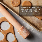 Milk Street Adjustable Rolling Pin – Precision Beechwood Dough Roller with Removable Height Guides & Laser -Etched Ruler – 23" Length for Cookies, Pie Crusts & Pasta