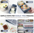 Silicone Freezer Tray with Lid Soup Freezer Container Molds with Steel Reinforced Rim Large Ice Cube Tray Makes 4 Perfect 2 Cup Portions Cubes Storage Food Housewarming Gift Kitchen Must Haves
