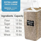 Flour Storage Container 2 PC [8.5L / 287 Oz] Extra Large Food Storage Containers with Lids - Airtight, Leak Proof, BPA-Free Plastic Flour Sugar Storage Containers - Bulk Storage for Kitchen & Pantry