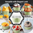 EUSOAR Cupcake Liners, 50pcs 5oz 125ml Cupcake Liners, Aluminum Foil Muffin Liners Cups with Lids, Cupcake Holder, Disposable Aluminum Foil Cupcake Baking Cups Holders Cases Boxes Pans with Lids