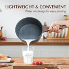SENSARTE Nonstick Sauce Pan with Lid Saucepan Set, Swiss Granite Coating Sauce Pot Kitchen Cooking Pot, Induction Comptable, Free of Intentionally Added PFOA, 1.5 + 2.5 QT