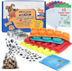 BoneItUp Dog Treat Making Kit – All-in-One DIY Cookie Set with Reusable 4 Silicone Dog Treat Molds, 3 Cutters, 10 Recipes & Gift Bags – Make Healthy Homemade Treats for Dogs