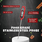 6 Pcs Meat Thermometer Food Thermometer with Probe Water Liquid Instant Read Digital Thermometer Cooking Thermometer Supplies BBQ Kitchen Thermometer for Cooking Milk Yogurt (Red)
