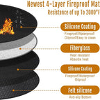 Solo Stove Tabletop Fire Pit Mat, Small Under Grill Pad to Protect Your Table, Fireproof Mat for Solo Stove Accessories, 4-Layer Fireproof, Heat Resistant, Easy to Clean, Reusable