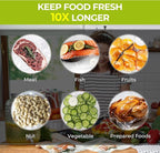 Reusable Vacuum Sealer Bags for Food with Air Valve, 50 Pack BPA‑Free Food Saver Bags Dishwasher‑Safe, Freezer,Microwave, Odor-Resistant, Leak‑proof for Leftovers, Meal Prep, Sous Vide, BBQ
