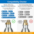 60L CO2 Canister Cylinders - Compatible w/Sodastream BLUE Screw-In Only, Ninja Thirsti, Philips, and More - Threaded Style Soda Streaming Machine CO2 Tanks Gas Refill, | 14.5 oz, 1 Pack